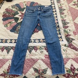 Rag & bone skinny jeans with unfinished hem